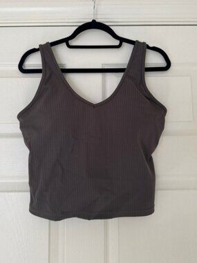 Senita Athletics | Abby Padded Rib Tank | Charcoal Gray | XL